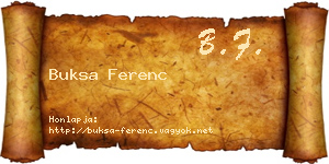 Buksa Ferenc névjegykártya