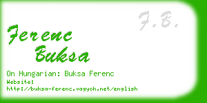 ferenc buksa business card